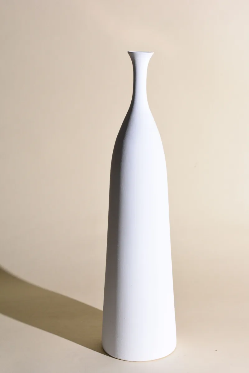 Classic Ceramic Planter — 5" Dia × 18.5" Height