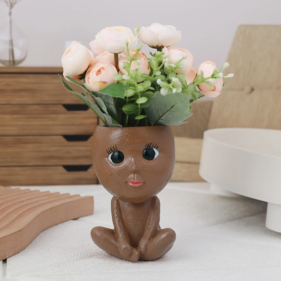 Classic Resin Planter — 7" Dia × 7.5" Height — Primary View