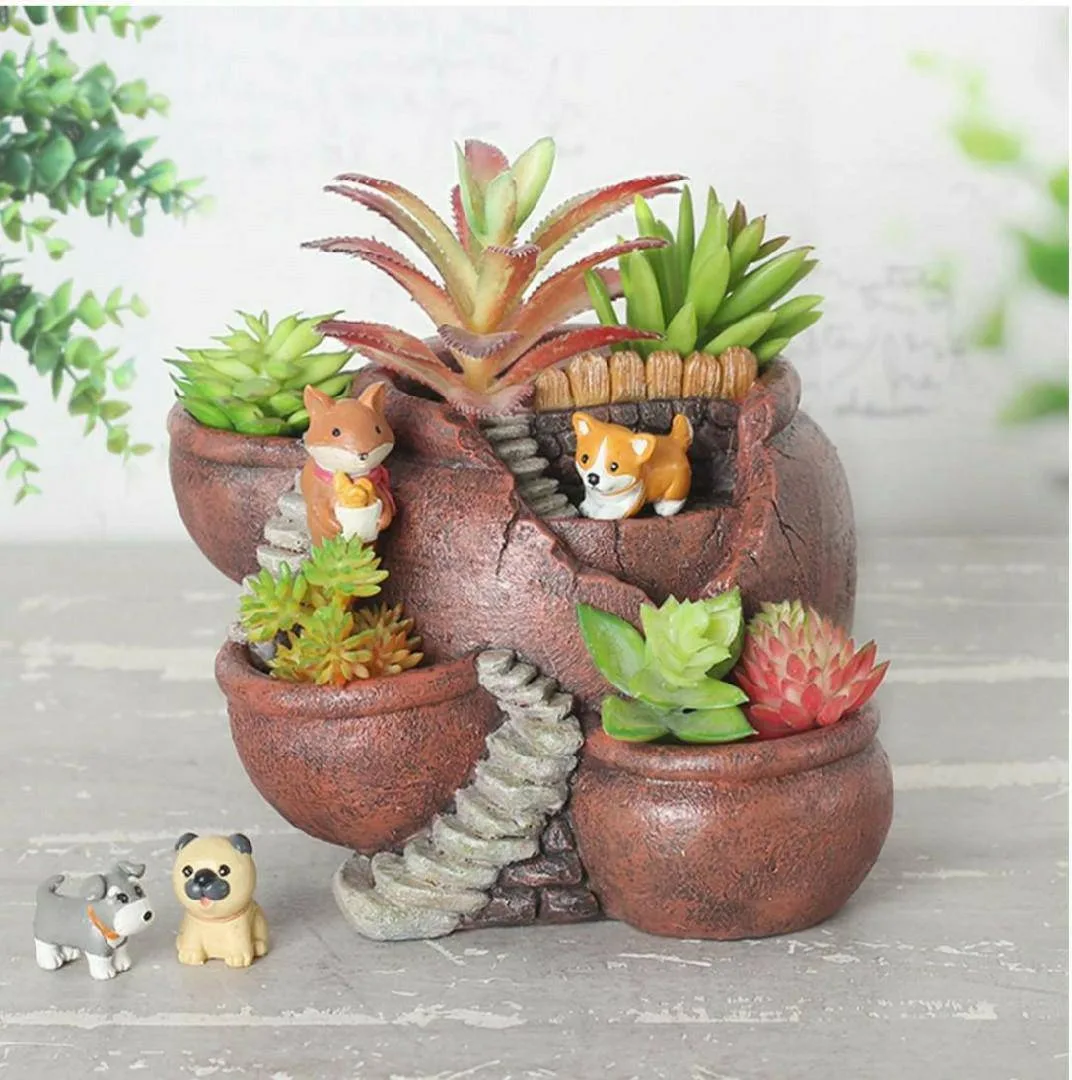 Classic Resin Planter — 6" Dia × 4" Height — Primary View