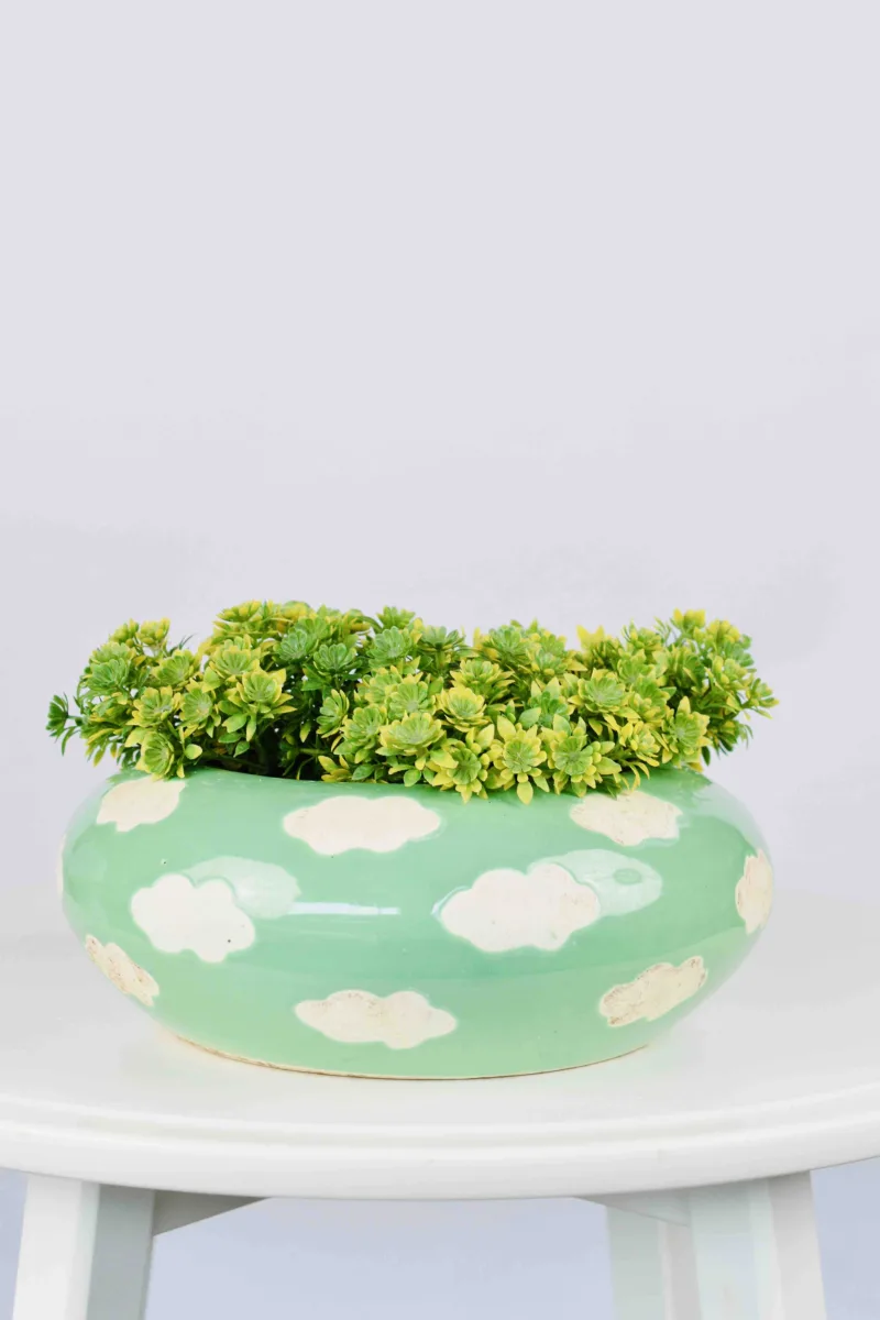 Classic Ceramic Planter — 7.5" Dia × 3.5" Height — Primary View