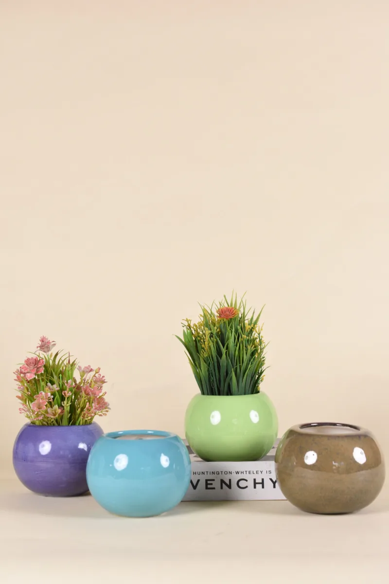 Classic Ceramic Planter — 8" Dia × 4" Height — Primary View