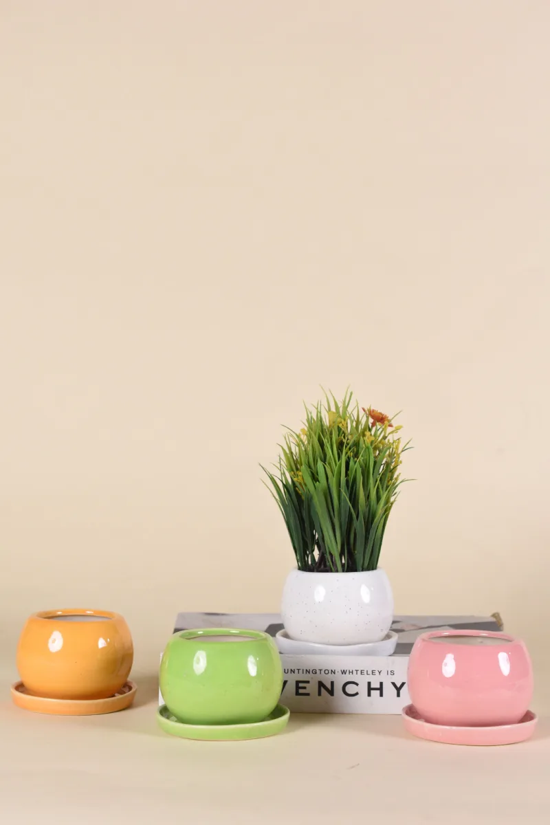 Classic Ceramic Planter — 5" Dia × 2.5" Height — Primary View