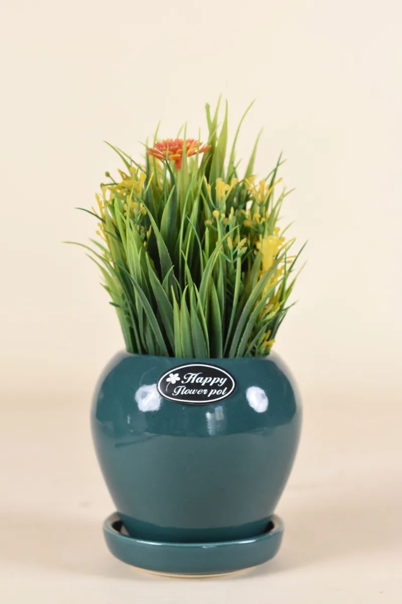 Classic Ceramic Planter — 4" Dia × 3.5" Height — Primary View