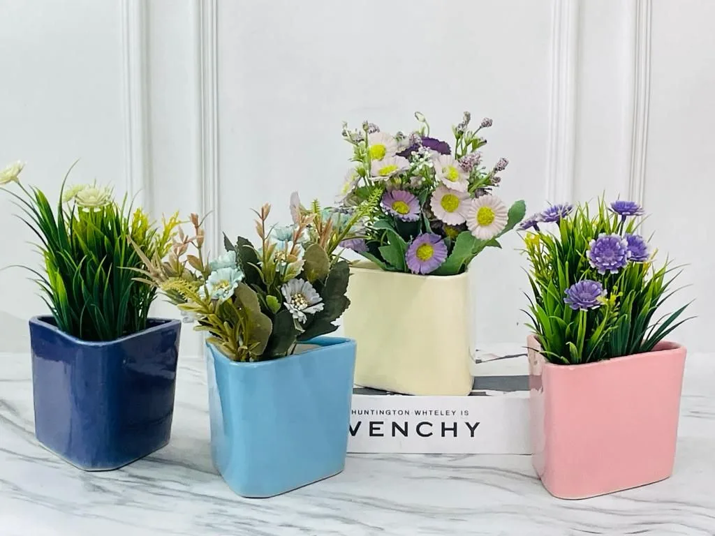 Classic Ceramic Planter — 5" Dia × 2.5" Height — Primary View