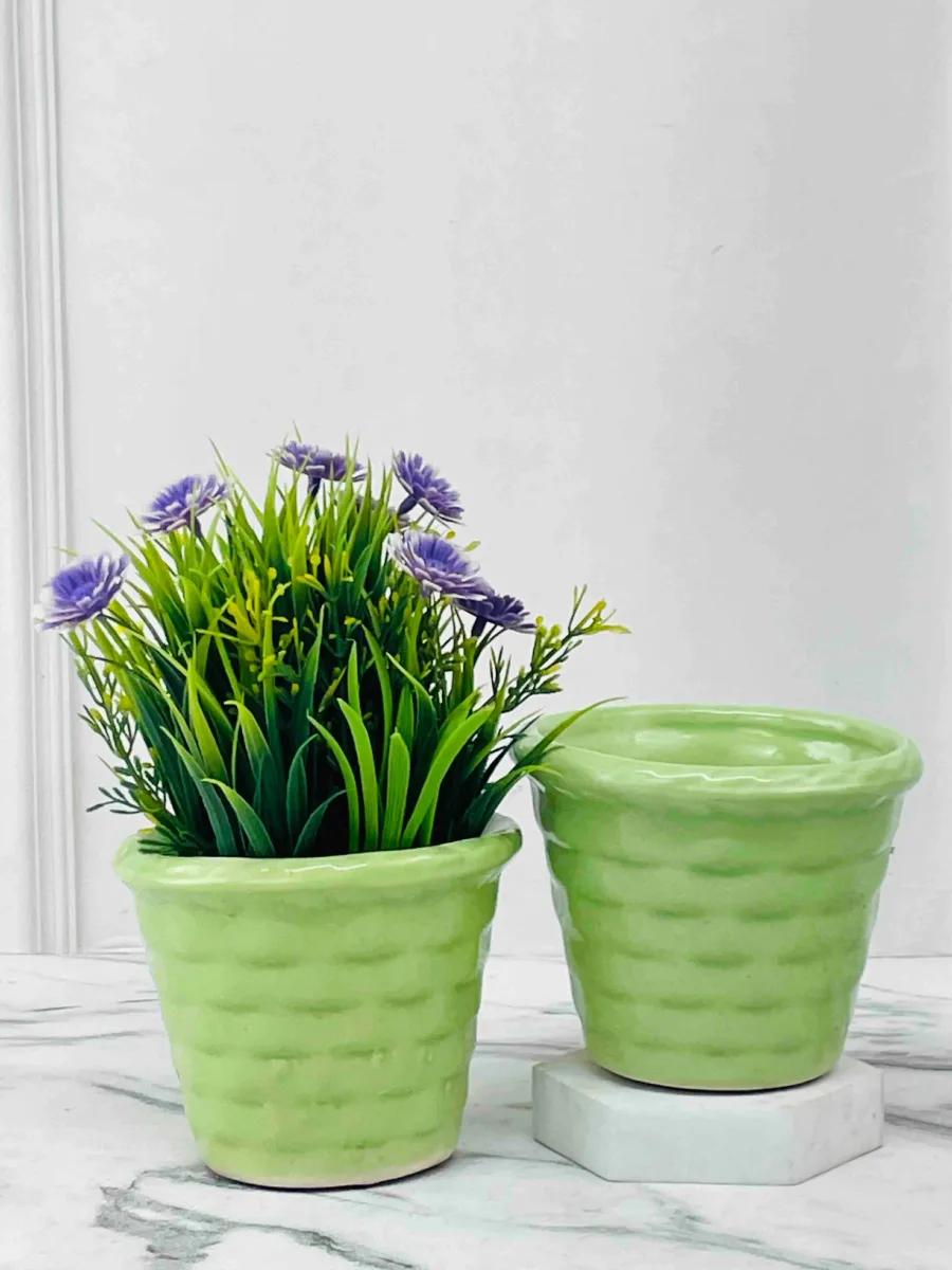 Classic Ceramic Planter — 4" Dia × 4.5" Height — Primary View