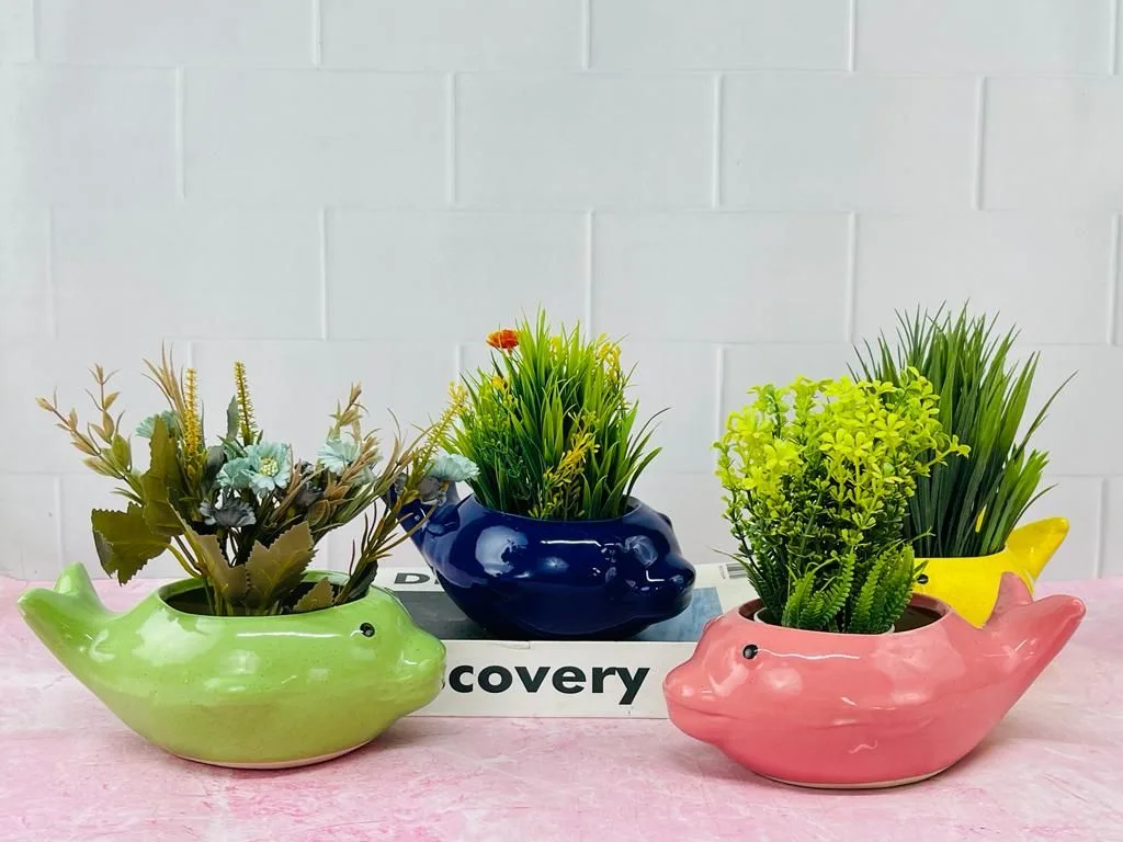 Classic Ceramic Planter — 6" Dia × 2.5" Height — Primary View