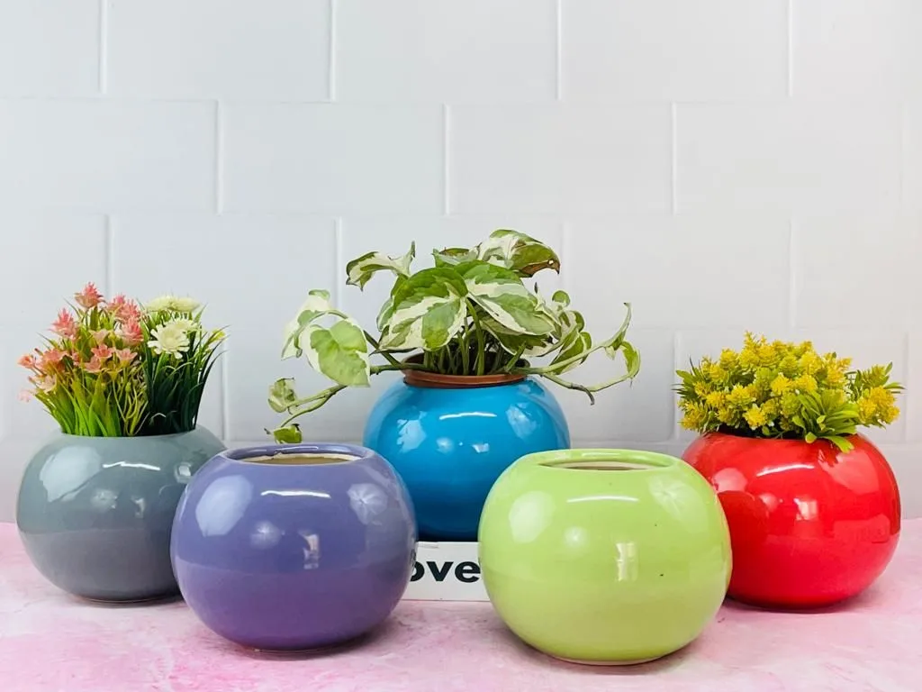 Classic Ceramic Planter — 4" Dia × 3" Height — Primary View