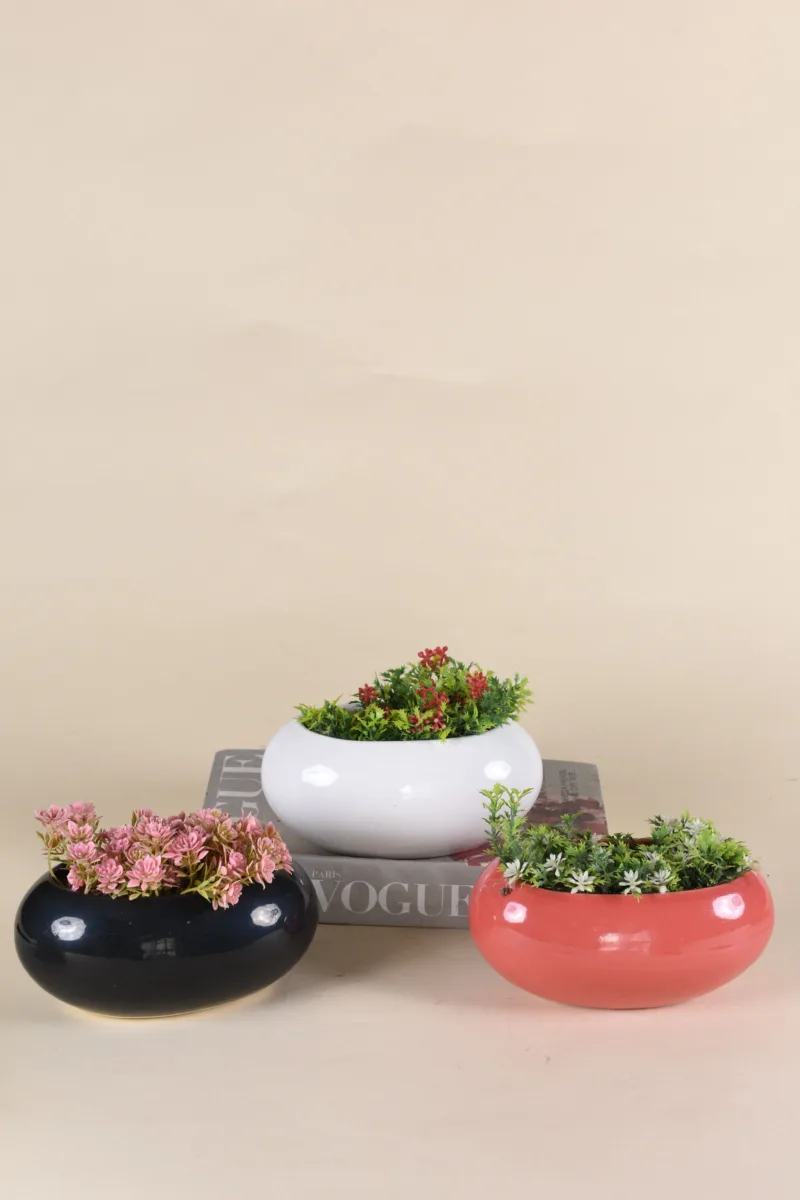 Classic Ceramic Planter — 8" Dia × 4" Height — Primary View