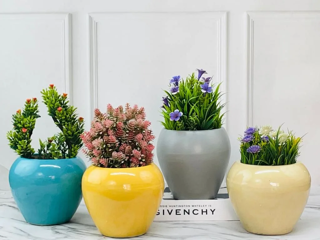 Classic Ceramic Planter — 8" Dia × 3.5" Height — Primary View
