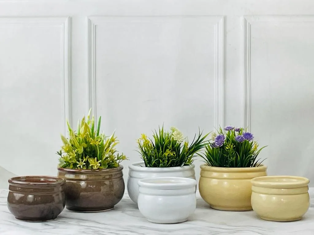 Classic Ceramic Planter — 3.5" Dia × 6" Height — Primary View