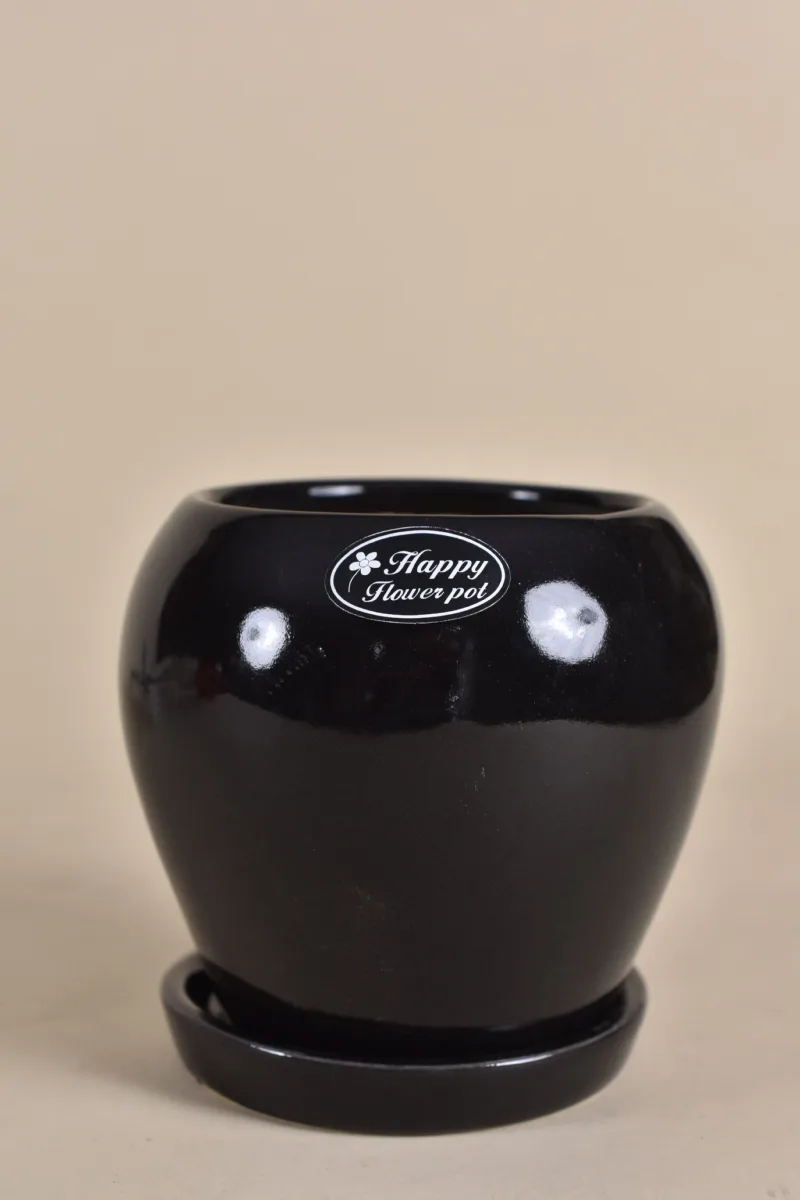 Classic Ceramic Planter — 5" Dia × 3" Height — Primary View