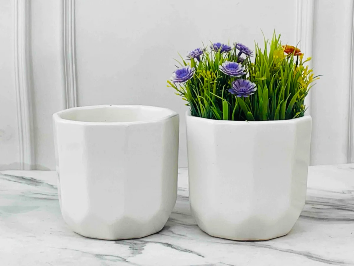 Classic Ceramic Planter — 3" Dia × 3.5" Height — Primary View