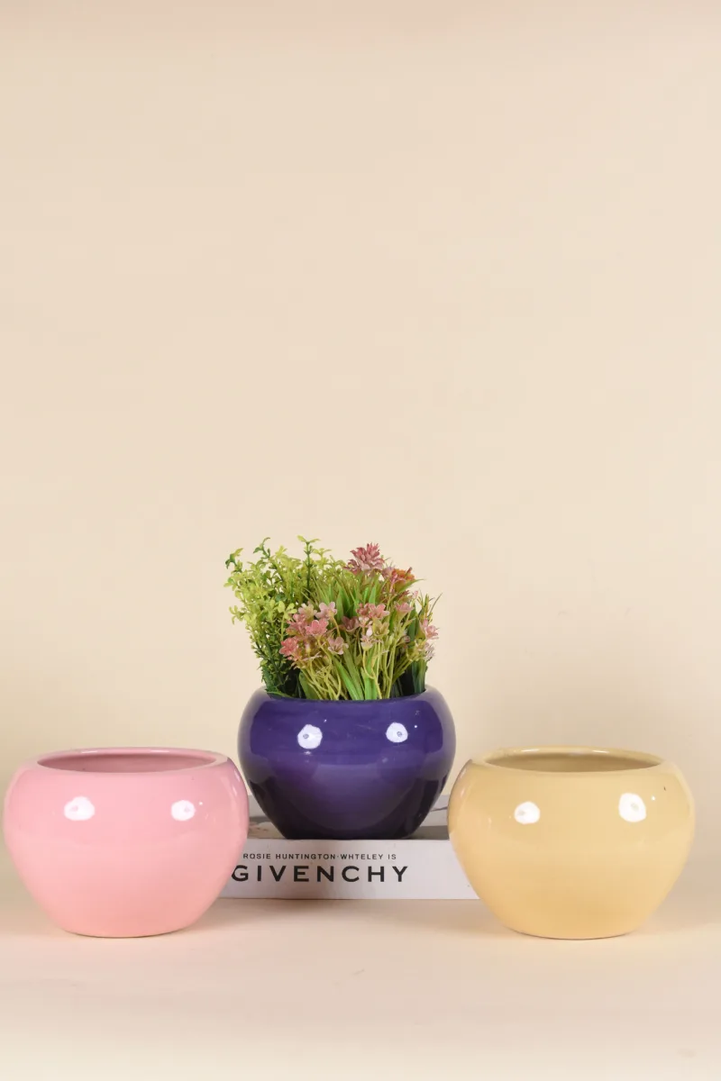 Classic Ceramic Planter — 4" Dia × 4.5" Height — Primary View
