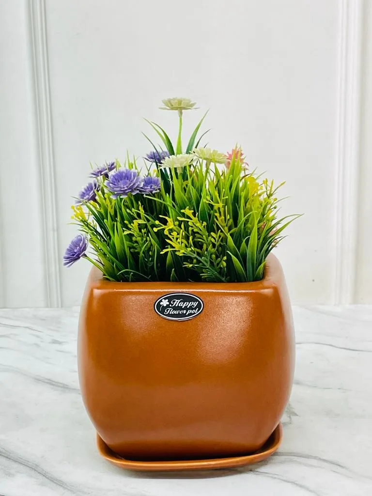 Classic Ceramic Planter — 4" Dia × 6" Height — Primary View