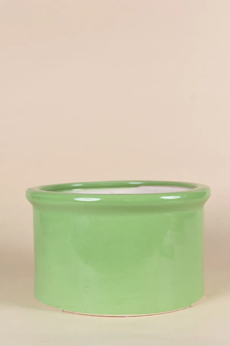 Classic Ceramic Planter — 9" Dia × 6.5" Height — Primary View