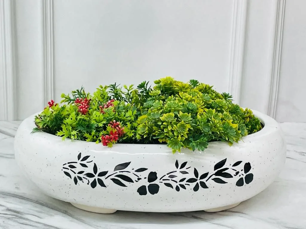 Classic Ceramic Planter — 9" Dia × 10.5" Height — Primary View