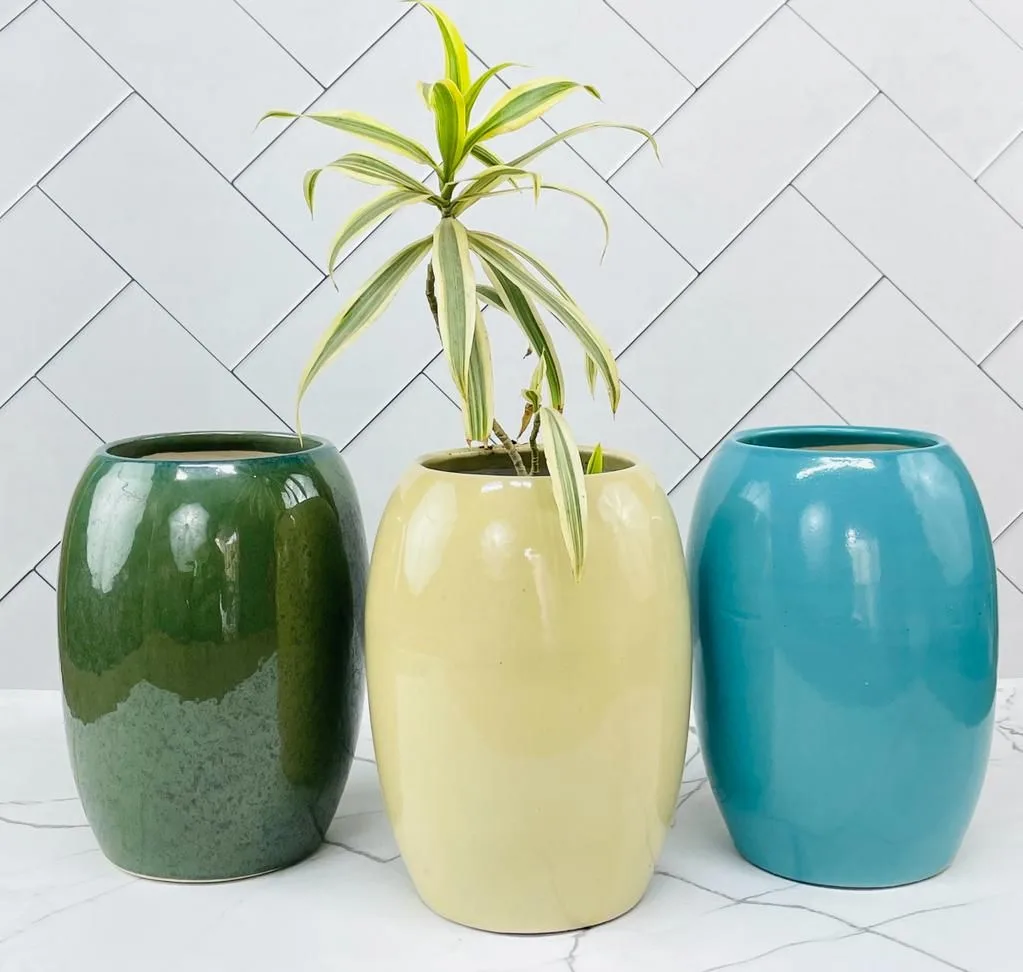 Classic Ceramic Planter — 8" Dia × 11.5" Height — Primary View
