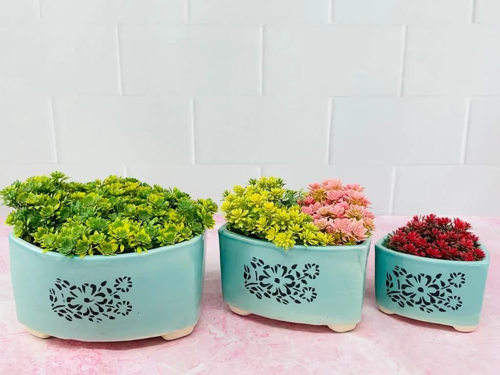 Classic Ceramic Planter — 12" Dia × 4" Height — Primary View