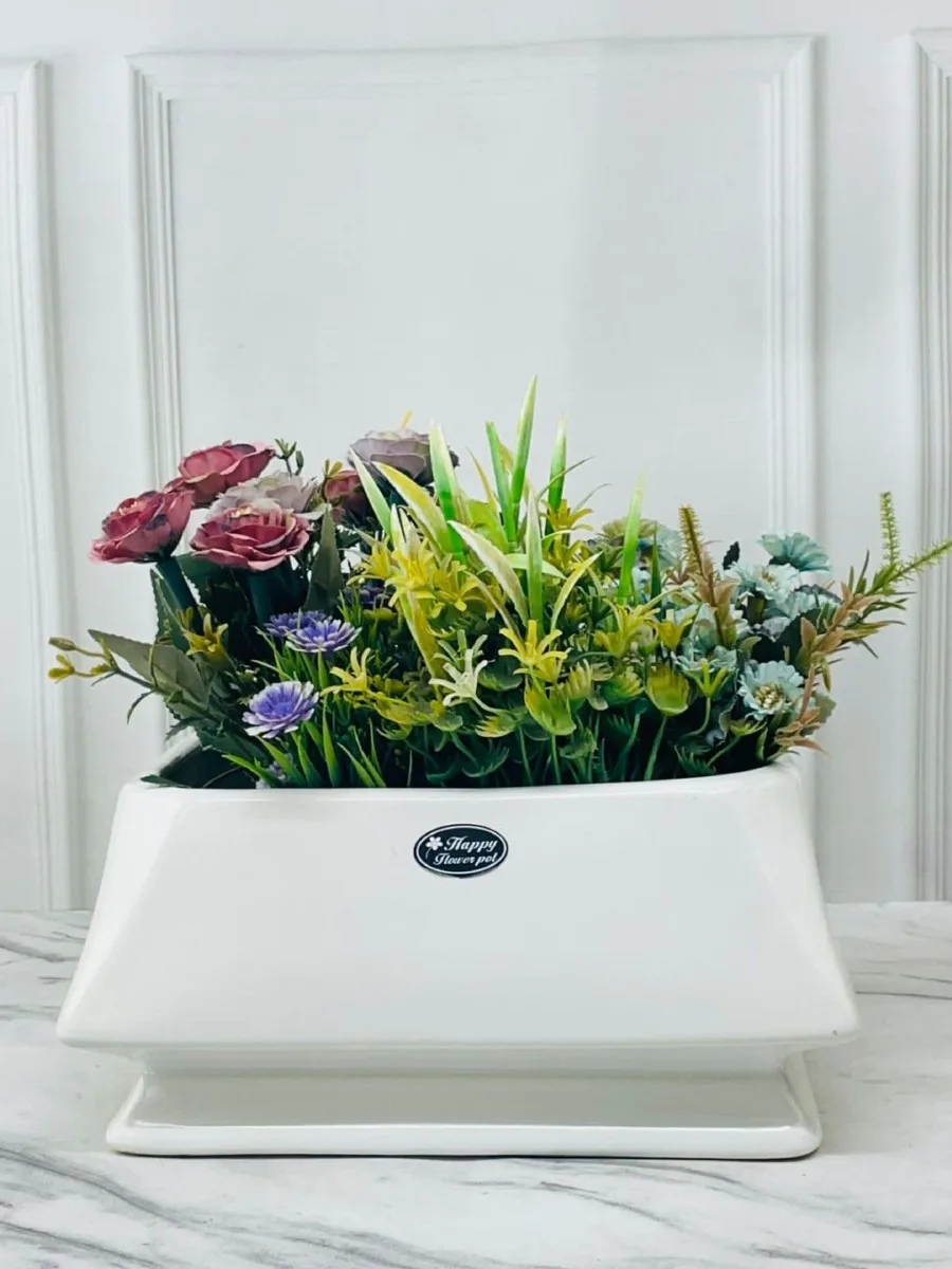 Classic Ceramic Planter — 5" Dia × 8.5" Height — Primary View
