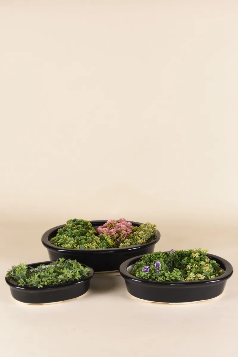 Classic Ceramic Planter Set of 3 (7.5" Dia × 7.5" Height) — Primary View