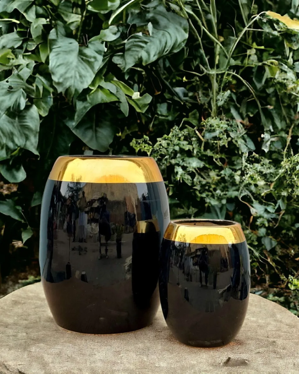 Classic Ceramic Planter — 12" Dia × 11.5" Height — Primary View