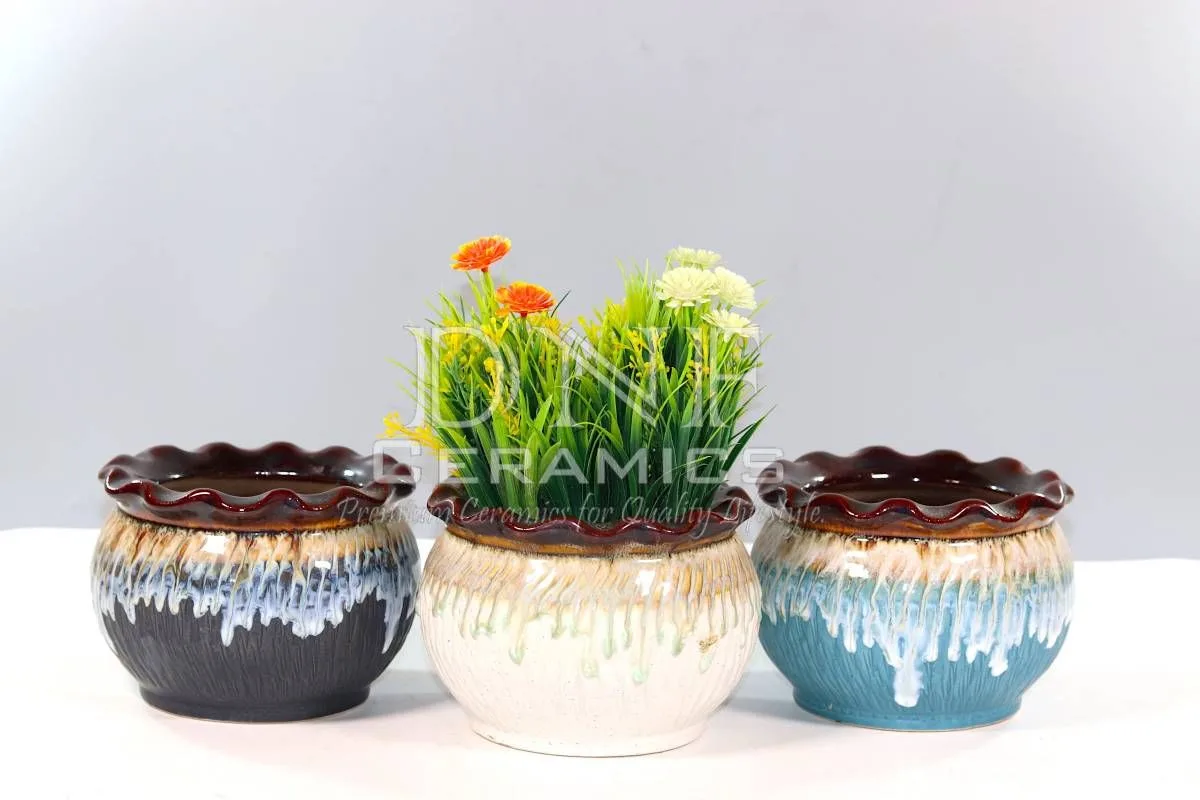 Classic Ceramic Planter — 5" Dia × 5" Height — Primary View