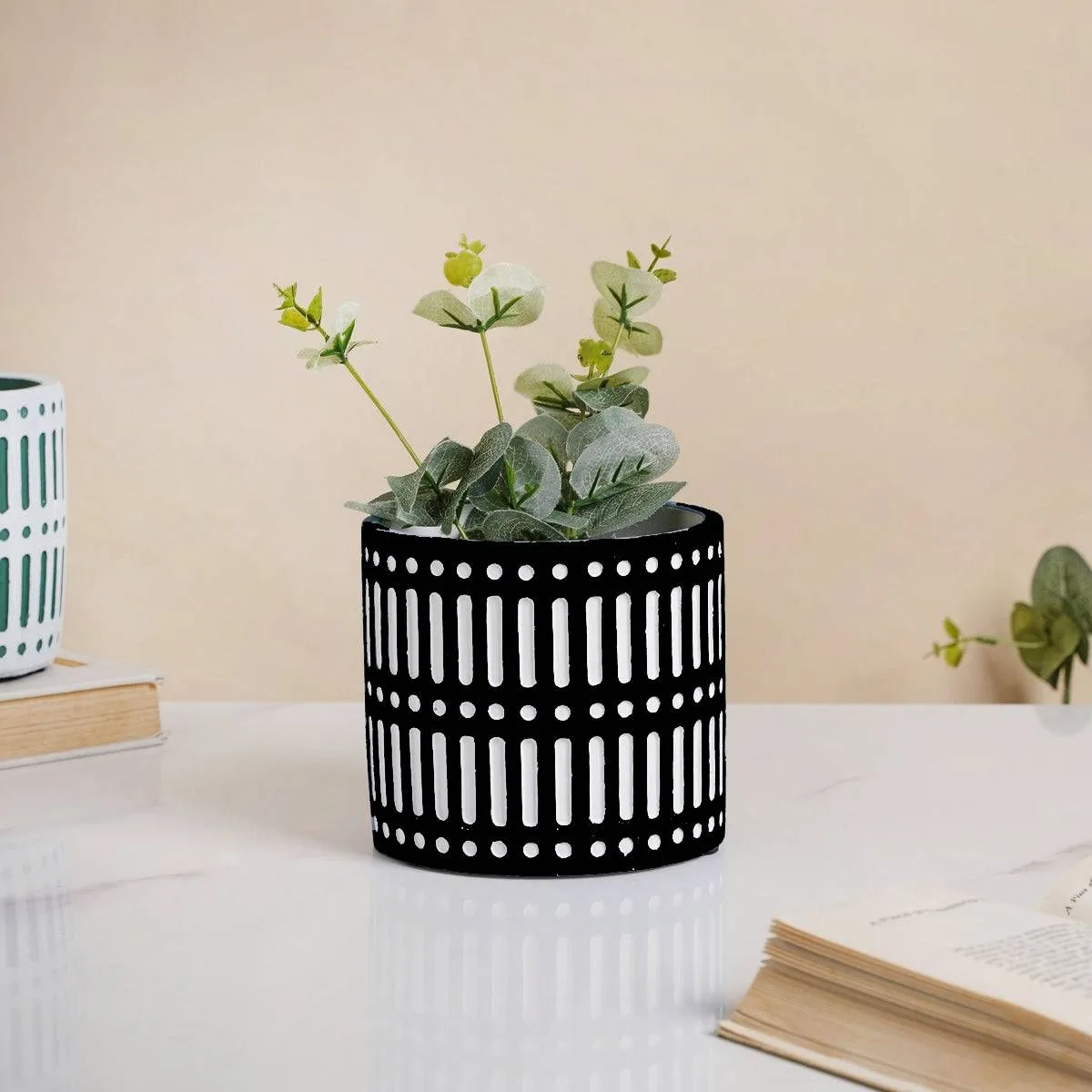 Classic Ceramic Planter — 12" Dia × 3" Height — Primary View