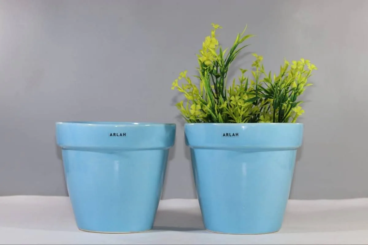 Classic Ceramic Planter — 10" Dia × 4.5" Height — Primary View