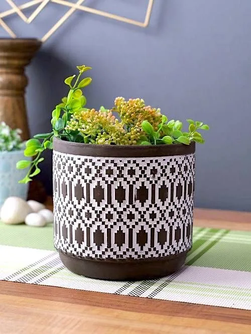 Classic Ceramic Planter — 8" Dia × 6" Height — Primary View