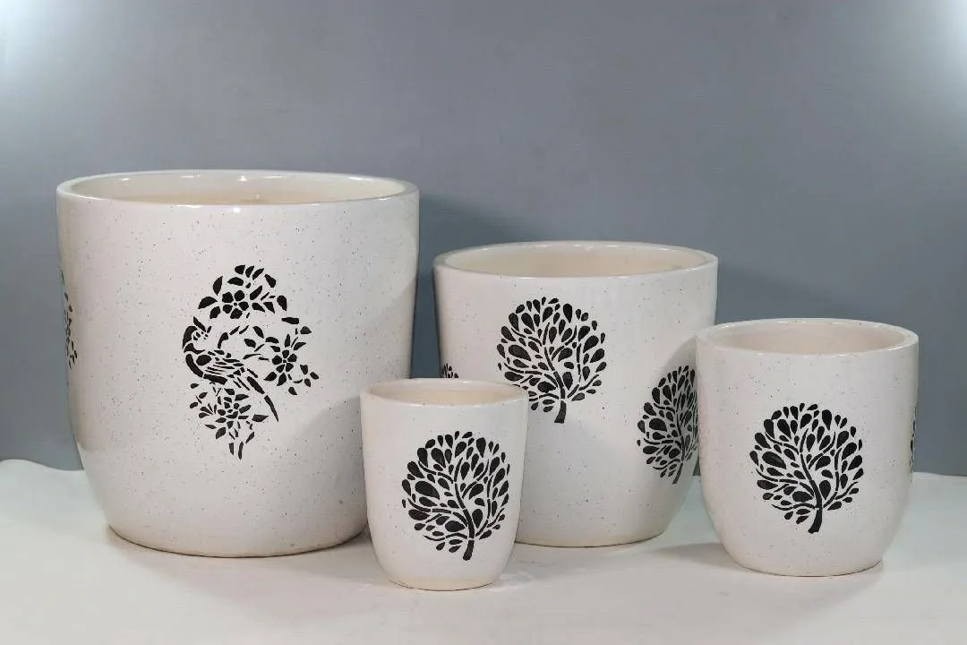 Classic Ceramic Planter — 4" Dia × 4.5" Height — Primary View