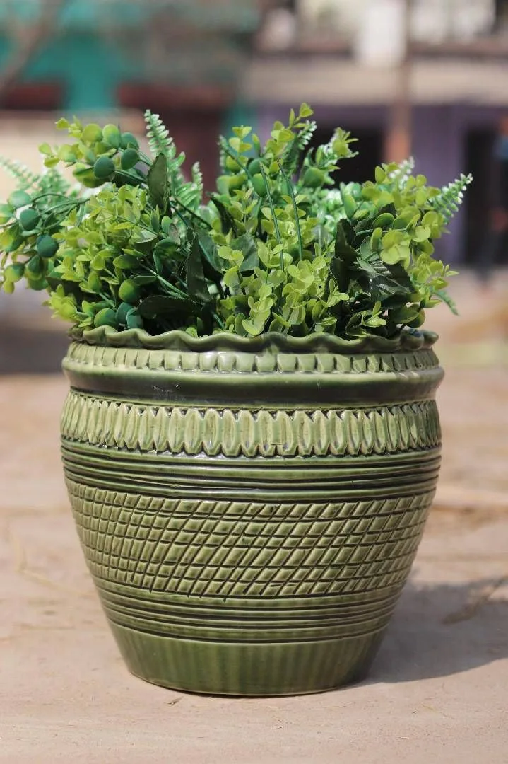 Classic Ceramic Planter — 5" Dia × 5" Height — Primary View