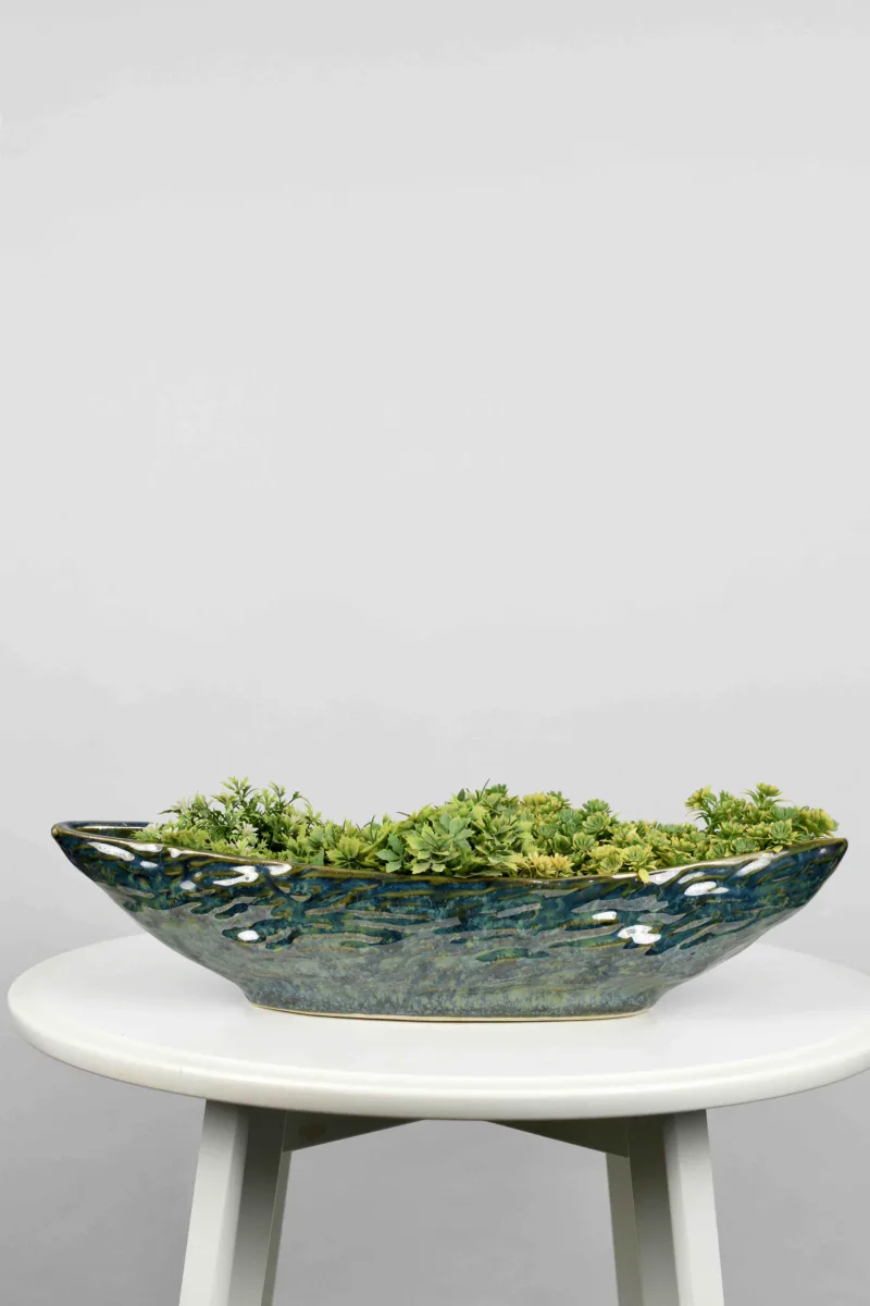 Classic Ceramic Planter — 10" Dia × 3" Height — Primary View