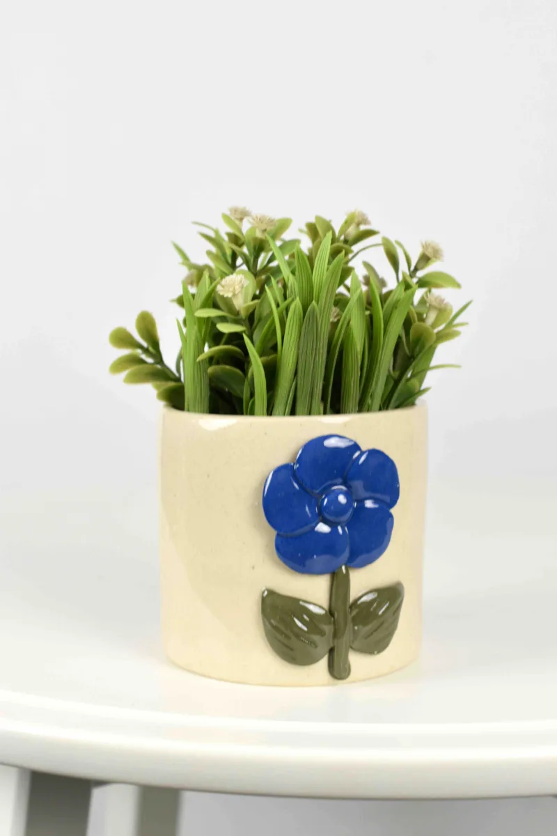 Classic Ceramic Planter — 9.5" Dia × 3.5" Height — Primary View