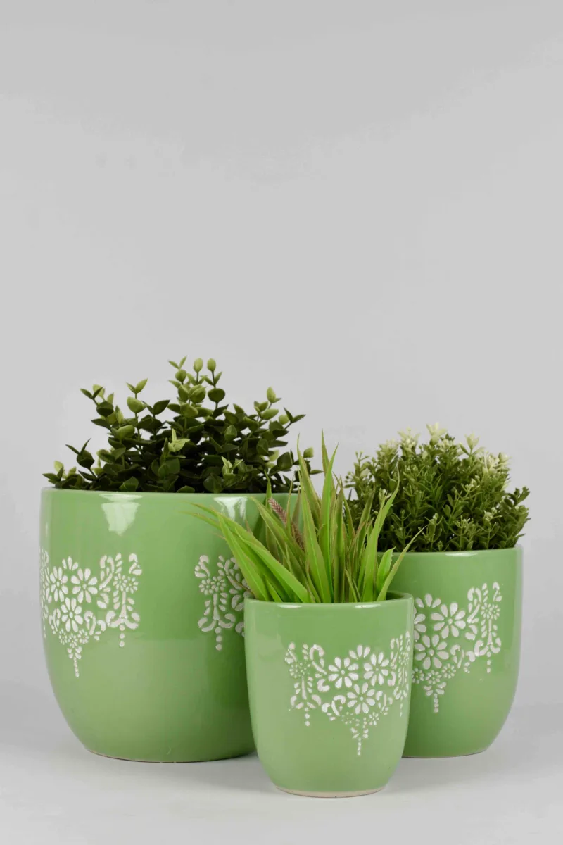 Classic Ceramic Planter — 8" Dia × 5" Height — Primary View