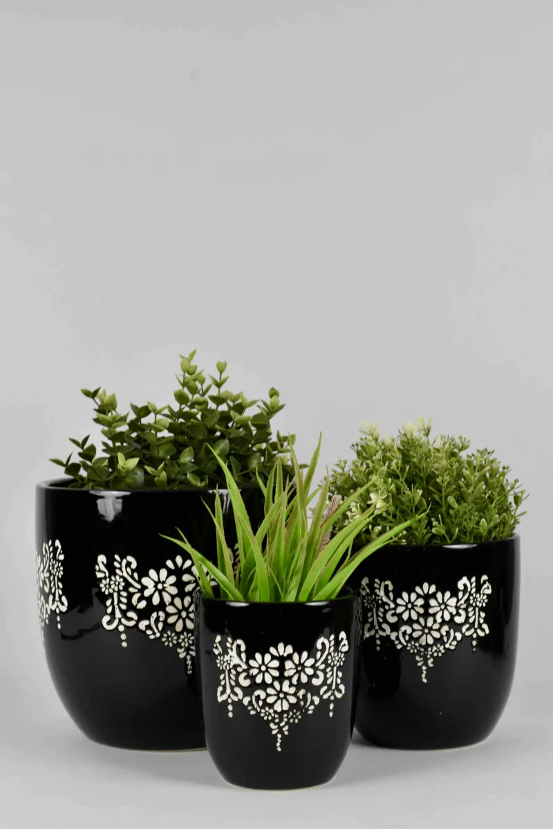 Classic Ceramic Planter — 7" Dia × 4" Height — Primary View