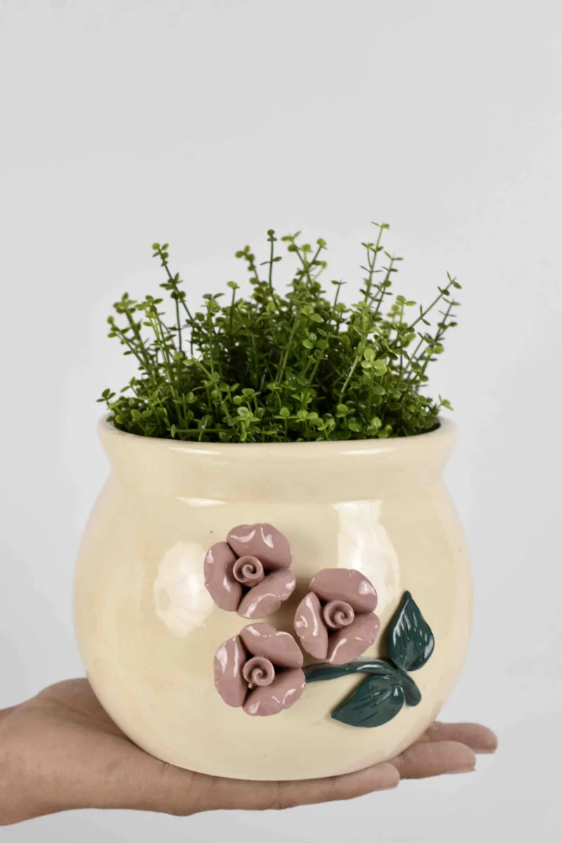 Classic Ceramic Planter — 5" Dia × 5" Height — Primary View