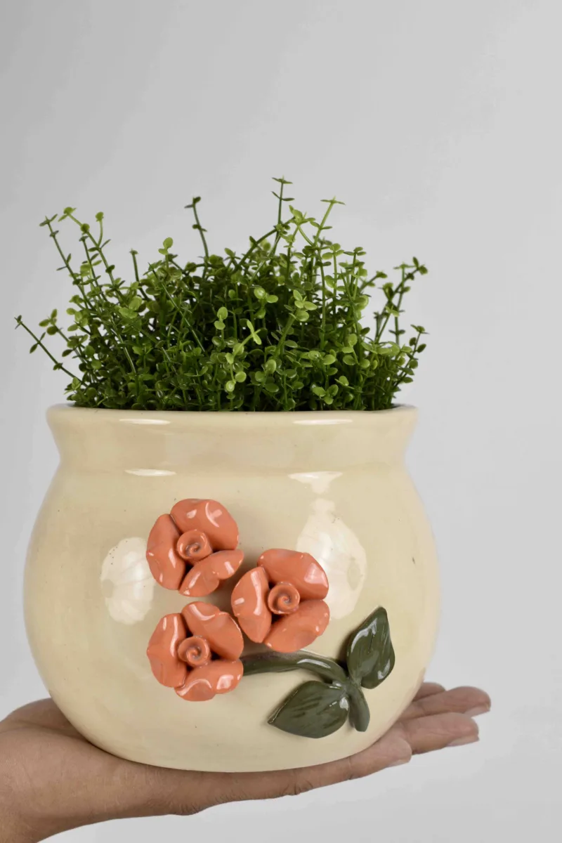 Classic Ceramic Planter — 5" Dia × 4.5" Height — Primary View