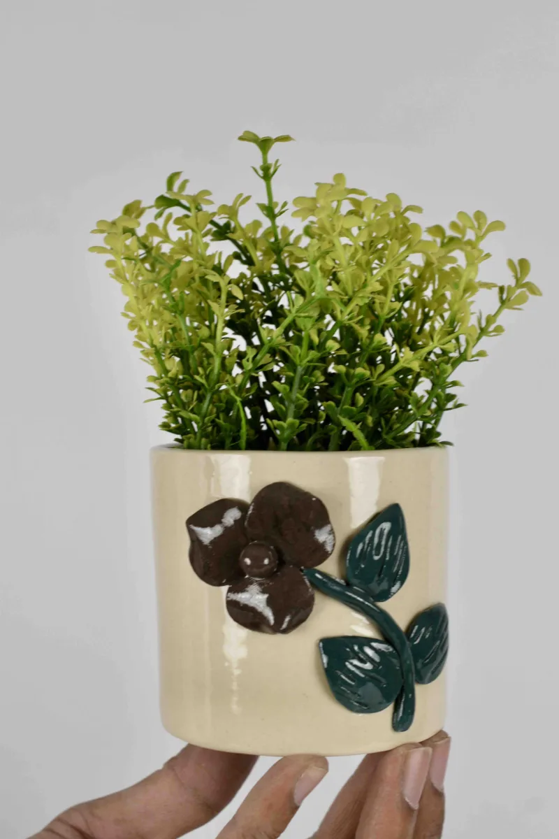 Classic Ceramic Planter — 8" Dia × 9.5" Height — Primary View