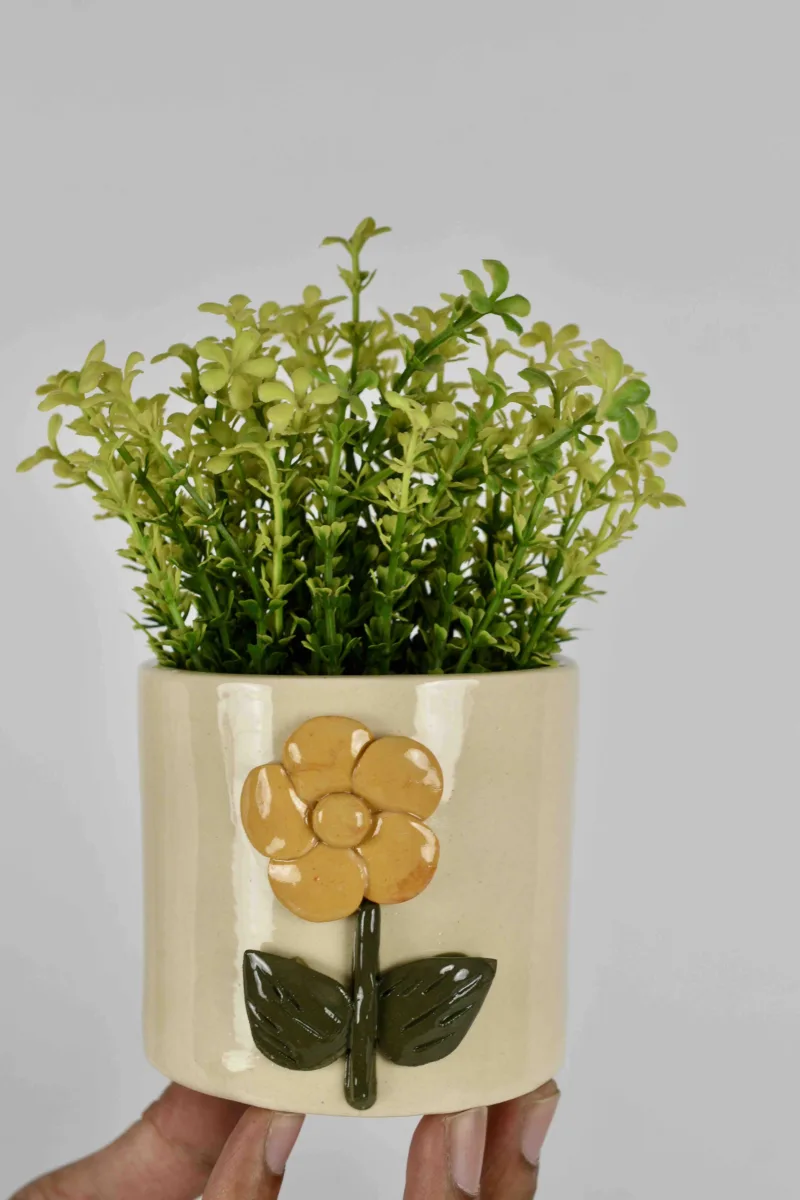 Classic Ceramic Planter — 5" Dia × 3" Height — Primary View