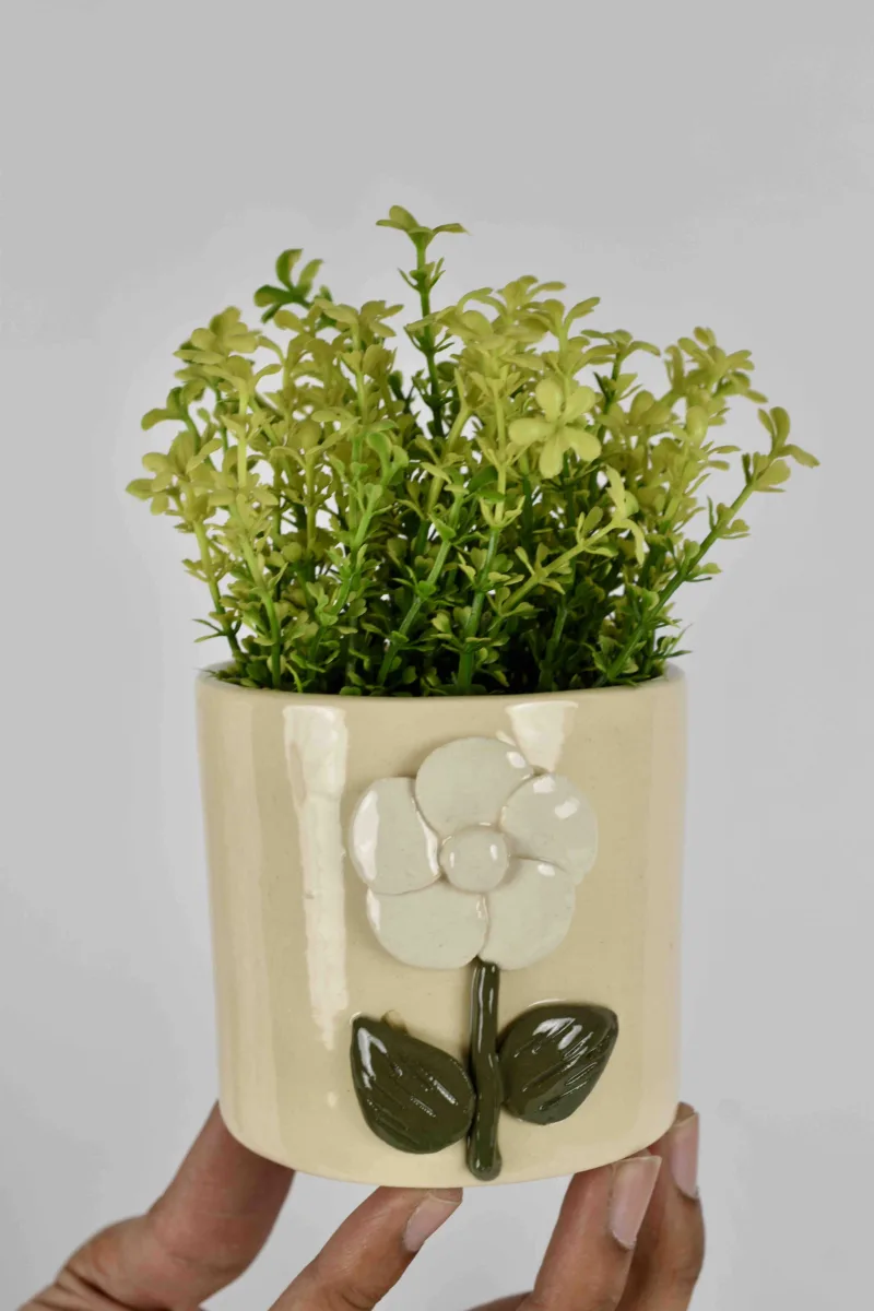 Classic Ceramic Planter — 4" Dia × 3" Height — Primary View