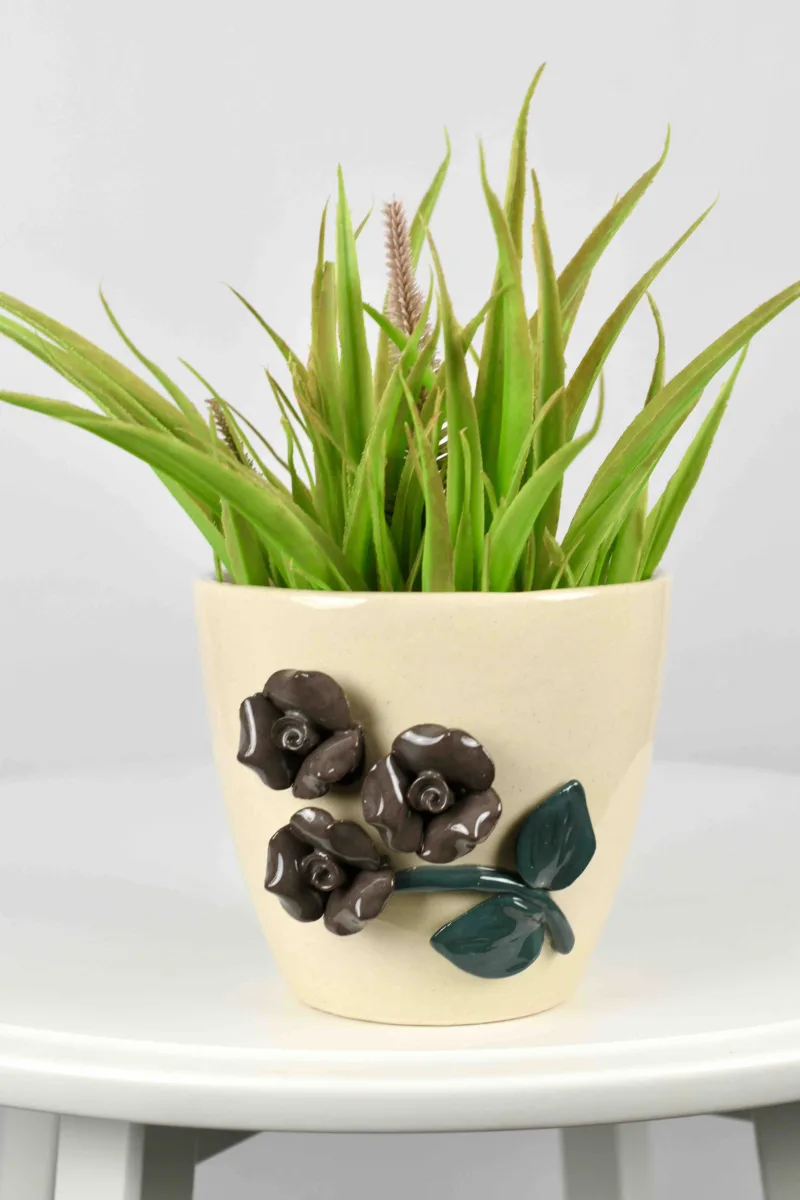 Classic Ceramic Planter — 9" Dia × 4" Height — Primary View