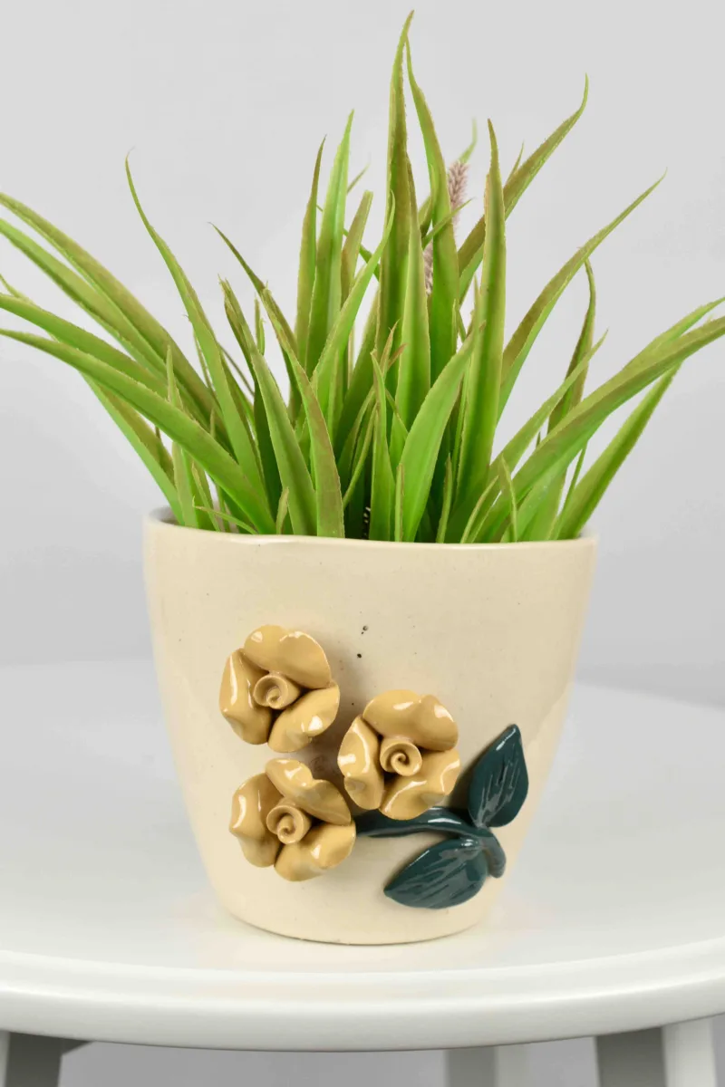Classic Ceramic Planter — 9" Dia × 4" Height — Primary View