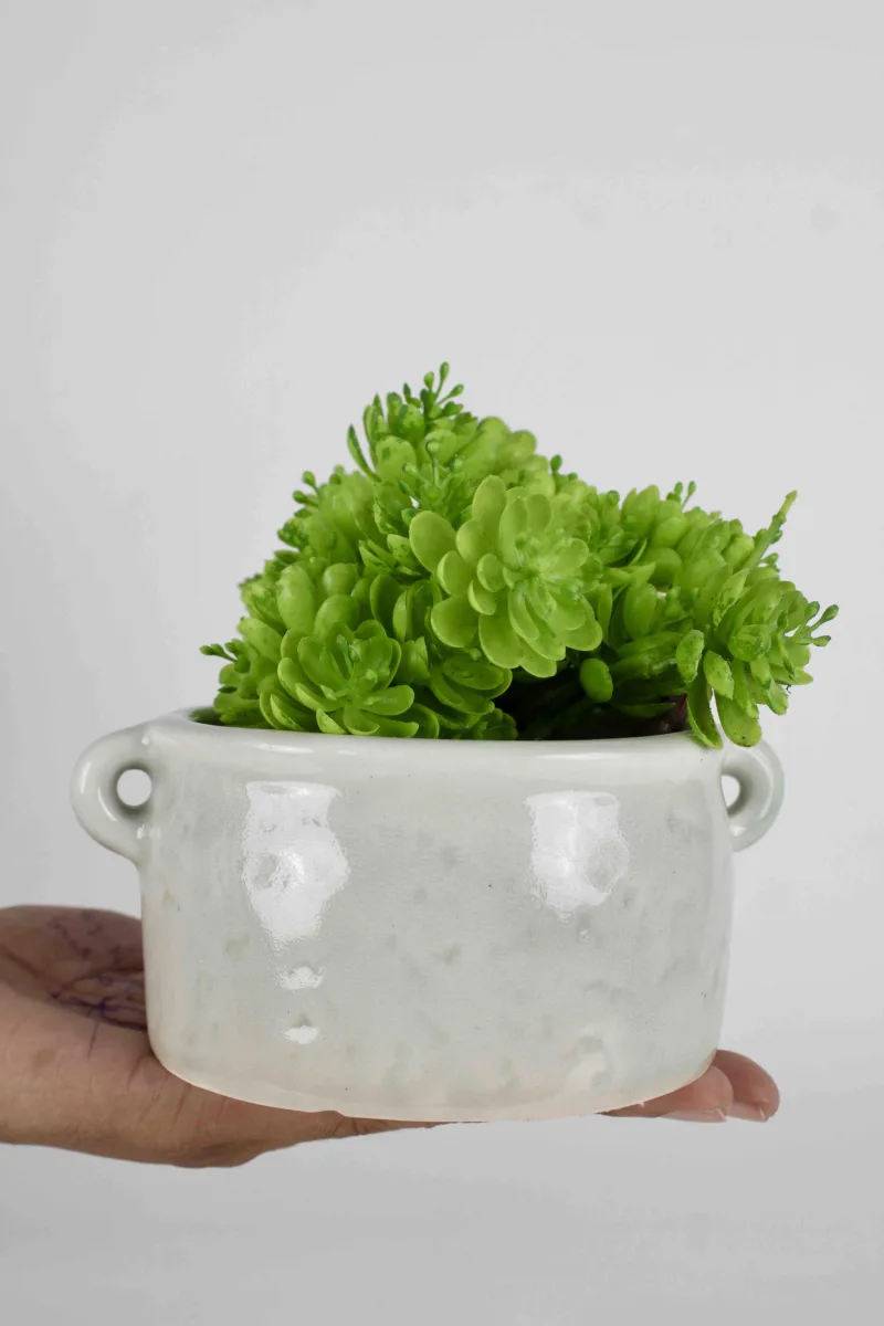Classic Ceramic Planter — 9" Dia × 4" Height — Primary View
