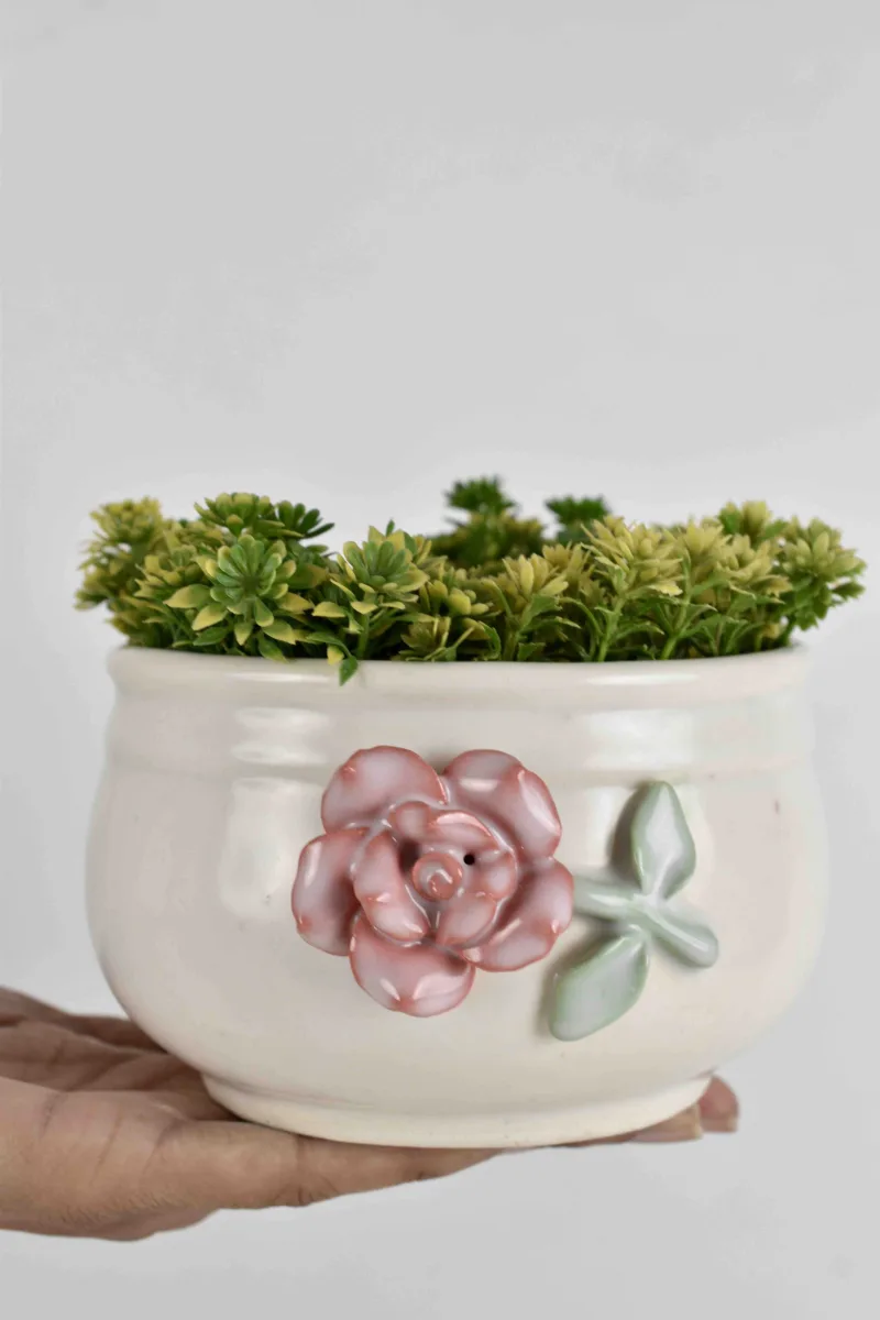 Classic Ceramic Planter — 5" Dia × 4" Height — Primary View