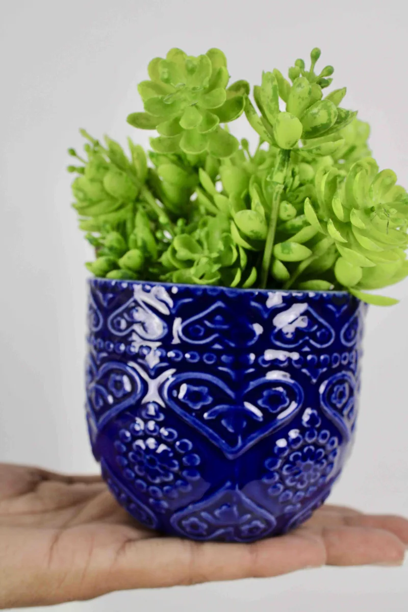 Classic Ceramic Planter — 7" Dia × 2.5" Height — Primary View