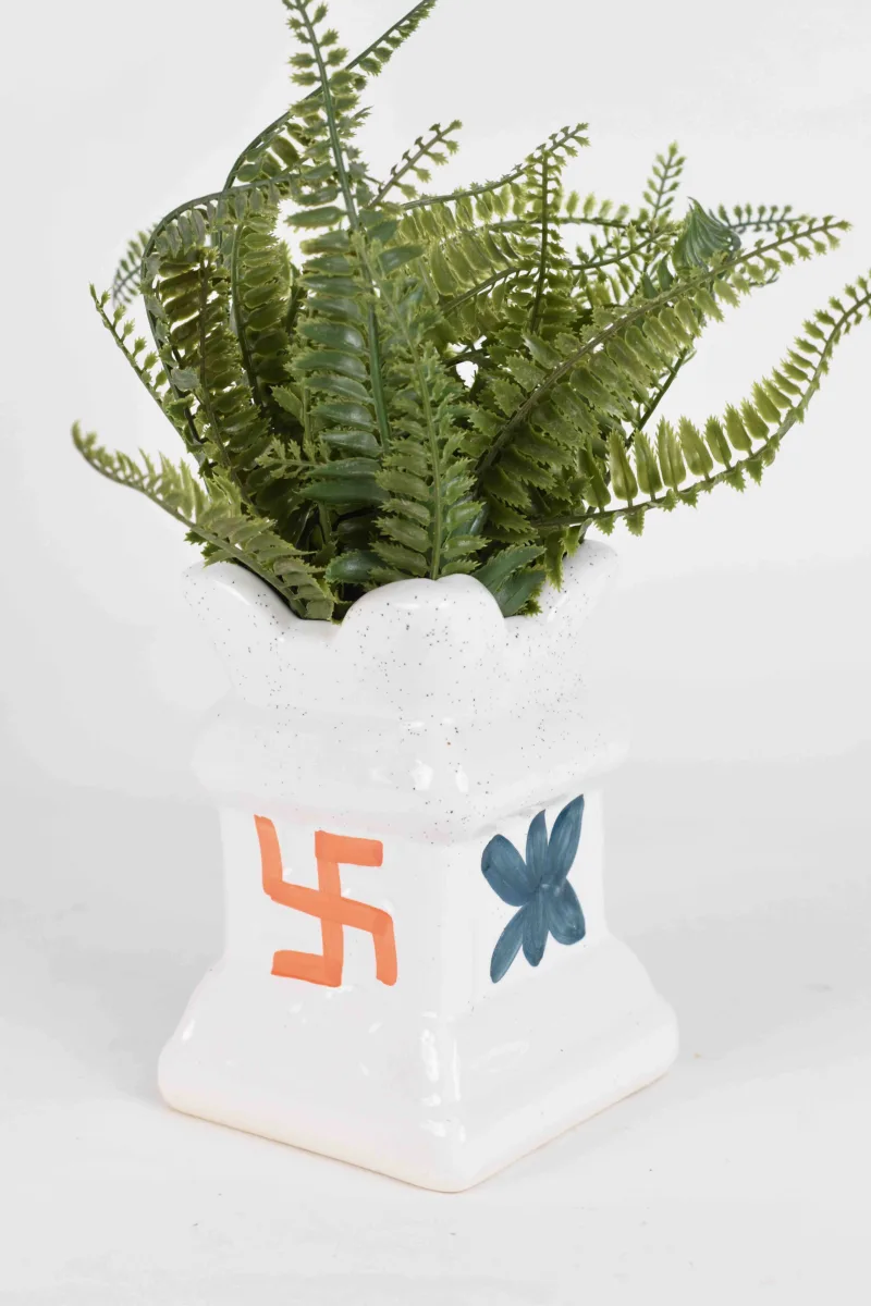 Classic Ceramic Planter — 8" Dia × 13.5" Height — Primary View