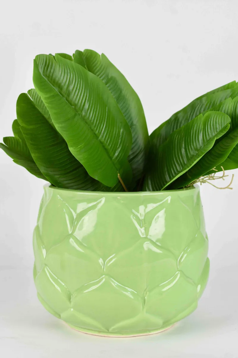 Classic Ceramic Planter — 9.5" Dia × 3.5" Height — Primary View