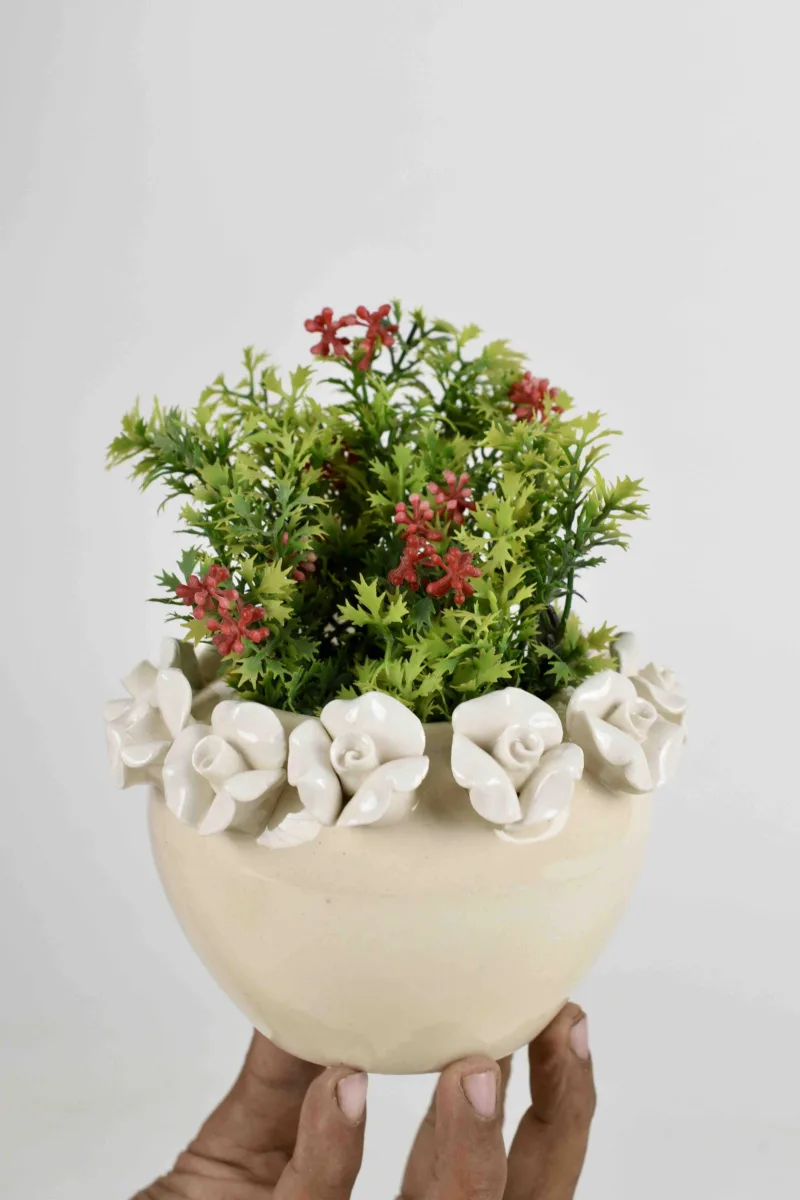 Classic Ceramic Planter — 12.5" Dia × 2.5" Height — Primary View