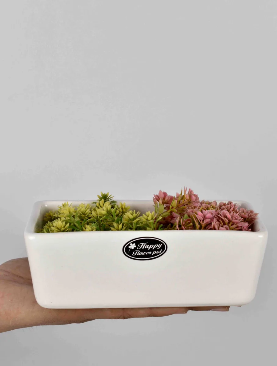 Classic Ceramic Planter — 8" Dia × 14" Height — Primary View