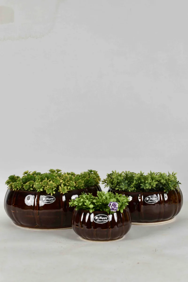 Classic Ceramic Planter — 4" Dia × 3.5" Height — Primary View